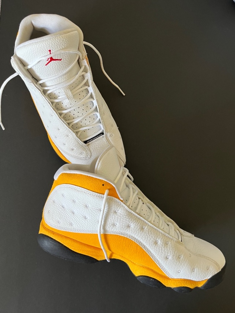 Jordan Men’s Sneakers - White & Yellow Accents Sz 12 very good condition